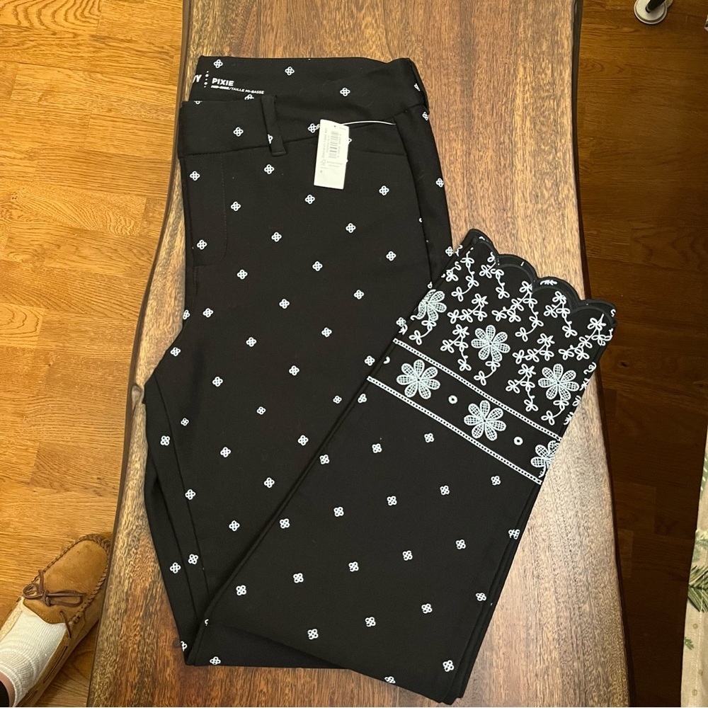 Polka dot & floral dress pants